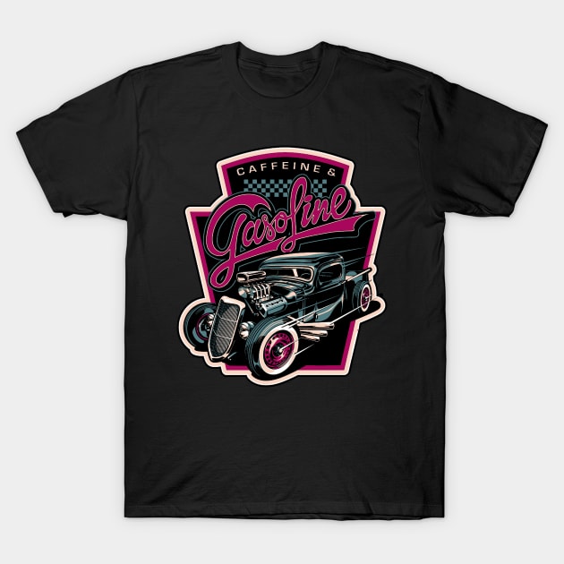 Vintage car caffeine and gasoline T-Shirt by masterpiecesai